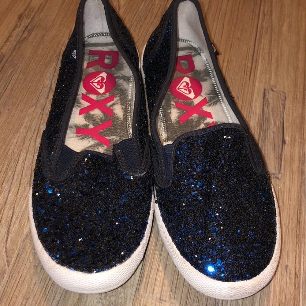 Roxy glitter slip on shoes